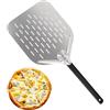 TNOMSNO Pala per Pizza 12 Pollici in Alluminio 40 x 30cm, Grande Superficie Forata con Manico Rimovibile per Forno, Pizza, Pane, Torta