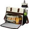 Jinfanshurich Borsa per il pranzo da donna, borsa per computer portatile con scomparto per il pranzo isolato, 2 in 1, multifunzione, borsa per computer per lavoro, ufficio, scuola (A, nero-bianco (bicolore)