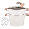 Royal Swiss Pentola da 24 cm - Stoompan/Couscous 6,5 l - Induzione e tutti i piani cottura - Vapore in acciaio inox con coperchio in vetro - Cucina sana verdure, pesce e couscous