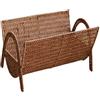 rockible Cestino Portaoggetti Intrecciato, Porta Riviste in Rattan Imitazione Pavimento in Stile Fattoria