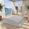the carpet Maldives - Tappeto da esterno resistente con design Boho e Vintage, impermeabile e facile da pulire, per balcone, terrazza e giardino, Grigio, 200 x 290 cm
