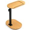 Wapasezyar Tavolino in legno a forma di C, regolabile in altezza, in legno di bambù e metallo, per soggiorno, divano, letto, bagno