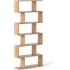 GIANTEX Libreria Scaffale a 6 Ripaini, a Forma di S, Portata di 120 kg, Scaffale Portaoggetti con 6 Cubi, Moderna e Salvaspazio, Arredo per Ufficio, Soggiorno, Biblioteca, 80x23x191 cm (Naturale)