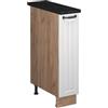 Vicco Armadio cucina dispensa alto Fame-Line, Bianco rustico/Rovere dorato, 20 cm, PL Antracite, per la combinazione con altri moduli della serie Fame-Line