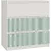 CDF Cassettiera Malwa M3 | Colore: Bianco/Menta | Mobile per documenti e piccoli oggetti | Ideale per soggiorno, camera da letto, cameretta dei bambini e camera dei ragazzi | 3 ampi cassetti