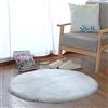 YIHAIC Faux tappetto di pelle di pecora tappeto, imitazione lana, adatto per tappeto per soggiorno, lunga pelliccia morbida, soffice, tappetino per il letto. (Bianco, 90 x 90 cm)