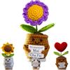 TerraDesign® | Fiore Uncinetto | Regalo Donna Compleanno | Idea Originale | Margherita Viola | Ringraziamento Maestra Educatrice Insegnante Amica | Fine Anno Laurea | Pensiero Infermiera Pensionamento