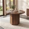 Merax Tavolo da pranzo rotondo, 120 x 120 cm, moderno, scandinavo, in legno, effetto rovere, per 4-6 persone, struttura robusta, per cucina, sala da pranzo e soggiorno