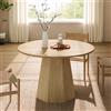 Merax Tavolo da pranzo rotondo, 120 x 120 x 75 cm, per 4-6 persone, moderno stile scandinavo, con venature del legno, struttura robusta, colore rovere
