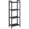 VASAGLE Scaffale a 4 Ripiani, Libreria per Ufficio, Studio, Soggiorno, Camera da Letto, 24 x 40 x 107 cm, Stile Industriale, Nero Ebano e Nero Inchiostro LLS099B56