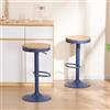 YOUNIKE Sgabello da Bar in Legno Set di 2, Altezza Regolabile e Girevole a 360 ° con Poggiapiedi, Seggiolone per Bar, Cucina, Bancone, Montaggio Facile, Blu Navy