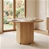 Merax Tavolo da pranzo rotondo, 120 x 120 cm, moderno stile scandinavo, in legno di noce, per 4-6 anni, struttura robusta, per cucina, sala da pranzo e soggiorno
