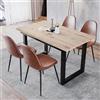 Kelodan Tavolo da pranzo espandibile L140/180 x W80 x 75 cm, stile industriale, rettangolare, in ferro, MDF, effetto rovere+nero, nero+naturale, moderno, semplice, salvaspazio, multifunzionale, per il tempo