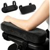 Pyralidsg 2 Pezzi Imbottitura per Bracciolis, Braccioli in Memory Foam Schiuma, Bracciolo Pad Regolabile, Cuscini per Braccioli Sedia Staccabile, per Ufficio, Gaming, Computer, Laptop Mac, Nero