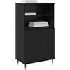 vidaXL Credenza Nero 60 x 36 x 110 cm Legno multistrato, Armadio elegante, pezzo d'arredo rettangolare, stile anni '50, soluzione di stoccaggio robusta, legno ingegnerizzato