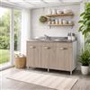 Linea Azzurra Sottolavello 120 con Lavello e Miscelatore Cucina con 3 Ante in Legno Made in Italy H85xL120xP50 cm Facile da Montare (Vasca a Sinistra, Olmo)