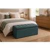GX GARGIX Pouf, Panca Imbottita con Vano Contenitore Baule Trapuntato in Ecopelle VARI COLORI ELEGANTE (GX/LES-10/Petrolio)