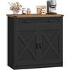Hzuaneri Credenza cucina, Mobile Cucina con 1 Cassetto, 2 Ante, Ripiani Regolabili, Stile Country Cottage, 40 x 80 x 80 cm, Ambiente Pranzo, Soggiorno, Marrone Vintage e Nero SC84806X