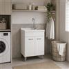 Yellowshop - PRIME Mobile lavatoio in legno 1 o 2 ante pilozza lavabo lavanderia bagno Bianco misure cm 45x50, 60x50, 60x60 H 88 Cm L.60 x P.60 x H.88