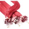 Hair2Heart 25 x 0.5g Microring Loop Extension Capelli Veri - 60cm - Liscio, Colore #rosso