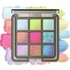 Noerrors Palette di ombretti olografici da crema a polvere, camaleonte iridescente, blu, verde, viola, rosa, glitterati, arcobaleno scintillante, illuminante per il viso con perle, 01