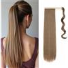 Gairyan 55cm Coda Capelli Extension Coda di Cavallo Lisci Posticci per Capelli Wrap Around Ponytail Extension Finta Estensione Sintetici Lungo per Donna, Biondo cenere&Sporca bionda