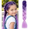 MY-LADY Extension per Treccine Africane 60cm 100g Ombre Viola/Viola chiaro Treccine Extension Capelli Sintetici Jumbo Braiding Hair Crochet Twist