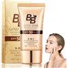 EHIOG BB Cream, crema diurna tonificante con elevata opacità, SPF 50+, crema da giorno colorata con collo d'oro per fondotinta, copertura e carnagione uniforme per tutti i tipi di pelle