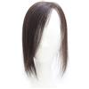 QIHAIR Toppers veri capelli umani 28 cm Clip in Mono Top Crown Hairpieces per diradare i capelli (marrone scuro)