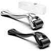 GeeRic 2pz Dermaroller per Pelle/Barba,GeeRic 1.5mm Derma Roller+Custodia 540 Aghi Rullo per Pelle Micro Rullo Aghi Microneedling Promuove Crescita Capelli Strumenti di Massaggio a Viso Cuoio Capelluto