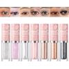 Eniyou 7 Pezzi Ombretto Liquido Occhi con Microglitter Luminosi, Ombretti Liquidi Occhi Alta Pigmentazione Asciugatura Rapida Resistente alle Sbavature Regali per Donne 7 Colori