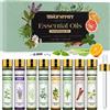 MIGCAPUT Oli Essenziali per Diffusori 8 x 10ML, Set di Olio Essenziale di Aromaterapia Naturale 100% per SPA, Massaggi, Bagno - Lavanda, Tea Tree, Menta, Eucalipto, Vaniglia, Sandalo