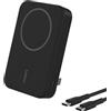 Belkin BoostCharge Pro Power bank wireless 10.000 mAh con Qi2, caricabatteria portatile compatibile con MagSafe, supporto integrato per iPhone 16, 16 Plus, 16 Pro/Pro Max, iPhone 15 e altri, nero