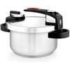BRA Tekna | Pentola a pressione rapida 4 L, acciaio inox 18/10, 2 programmi di cottura, sistema di blocco apertura, adatta a tutti i piani cottura