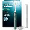 Philips Sonicare Serie 3100 - Spazzolino elettrico sonico con sensore di pressione, 3 intensità, EasyStart, SmarTimer, autonomia 14 giorni, custodia, verde bosco, HX4033/26, [Nuovo]