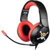 Konix Cuffie da gioco cablate One Piece per PC, PS4, PS5, Switch, Xbox One e Series X|S - Microfono - Cavo da 1,5 m - Connettore jack da 3,5 mm - Modello Luffy