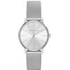 Armani Exchange Orologio a tre lancette da donna, cassa in acciaio inossidabile 36 mm e bracciale a maglie in acciaio inossidabile, AX5535, Tono argento