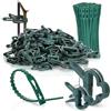com-four® Set da 150 Clip per Piante | Clip verdi per pomodori, rose, piante rampicanti, reti da giardino e teli, fissaggio versatile