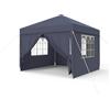 FIVMEN Gazebo Esterno Resistente da Giardino 3 x 3 m con Pannelli Laterali e Finestre in Poliestere Gazebi Tendone per Feste Protezione UV Impermeabile Tenda per Esterni, Antracite