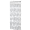 Simple Houseware Organizer per Scarpe da Appendere alla Porta con 24 Tasche Grandi Trasparenti, Grigio (56 x 22,5)