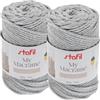 Stafil My Macramè Cordy 4 mm - Set da 2 Gomitoli in Cotone Riciclato (200 g x 2, 85 m x 2) - Cordino per Macramè, Crochet e Borse, Pietra