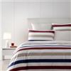 Tommy Hilfiger - Copripiumino, bordeaux, raso 83 fili/cm², 100% cotone, motivo a righe, morbido e luminoso, 240x220 cm