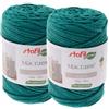 Stafil My Macramè Cordy 4 mm - Set da 2 Gomitoli in Cotone Riciclato (200 g x 2, 85 m x 2) - Cordino per Macramè, Crochet e Borse, Verde Smeraldo