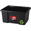 SUNDIS Scatola portaoggetti da 30L, Nero, L.46,5XL.36,5X H23cm, impilabile