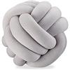 Relaxdays Cuscino a Nodo, Decorativo per Divano/Letto, Stile scandinavo, Ø 25 cm, Grigio