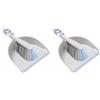 York Bacteria Stop YORK Set Paletta e Scopino Antibatterico Bacteria Stop con Ioni di Zinco Kit Pulizia Igienico per Casa e Cucina Spazzola e Alzapovere Antiscivolo Alta Resistenza Grigio e Blu 23 x 33 x 10 cm
