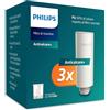 Philips Water Filtri di Ricambio per Erogatore di Acqua Ailtrata su Richiesta - Confezione da 3, Filtro Anticalc+ Che Migliora il Gusto e Riduce Calcare e Impurità, Senza BPA