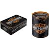 Nostalgic-Art Contenitori di Latta retrò Piatti Harley-Davidson - Idea Regalo per Amanti di Moto, Scatola con Coperchio & retrò Harley-Davidson, Salvadanaio in Metallo, Scatola dei Soldi lamiera, 1 l