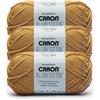 Caron All Day Cotton - 3 confezioni da 170 yards/99,8 g Golden 100% cotone mercerizzato filato
