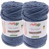Stafil My Macramè Boho Pettinabile 4 mm - Set 2 Gomitoli da 250 g (70 m) - Cordino in Cotone Riciclato per Arazzi, Decorazioni, Frange, Borse e Macramè - Colore Indaco